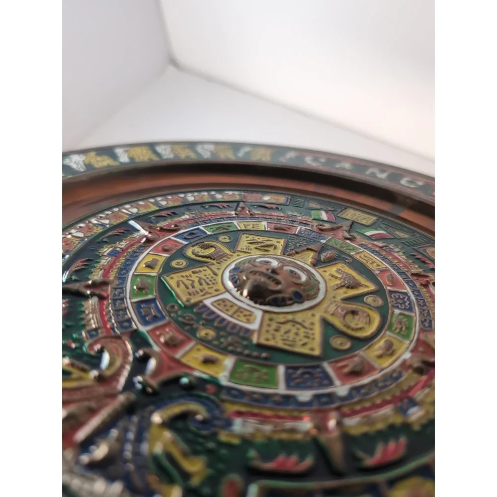 Handcrafted Cancun Mexico Enameled Aztec 11
